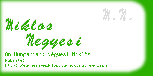 miklos negyesi business card